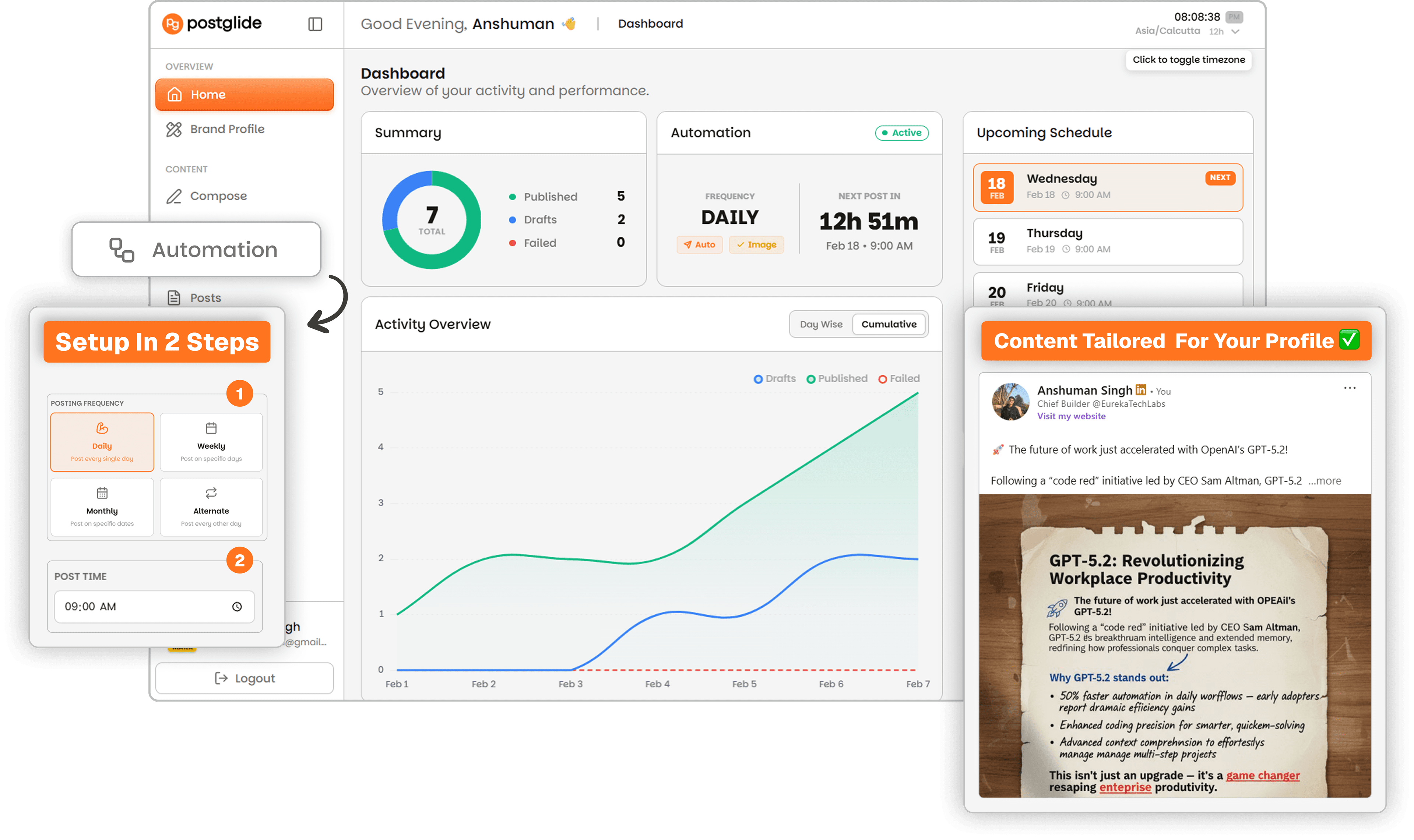 PostGlide Dashboard